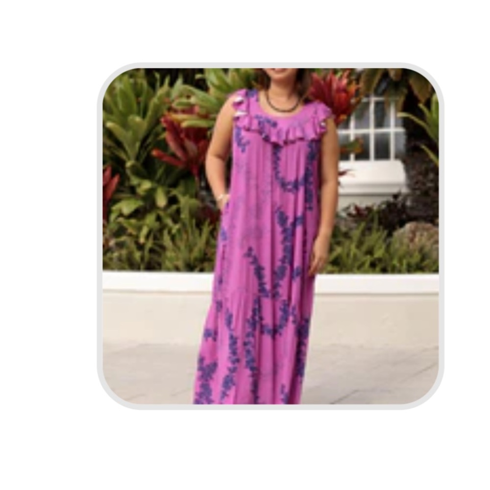 Ava Sky Pink and Blue Maxi Dress